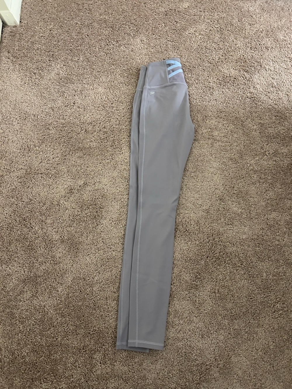 Fabletics Athletic Leggings with Light Blue Waist Detail